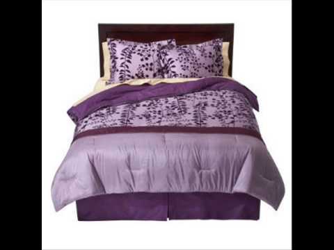 100%-cotton-flocked-comforter-set,-full-queen-size-;-purple-bedding-sets,-fitted-sheet-queen