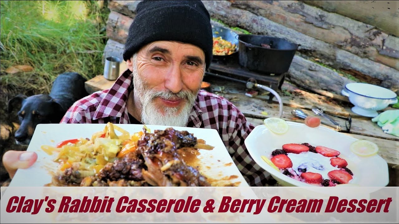 Clay's Rabbit Casserole & Berry Cream Dessert~Clay Tall Stories