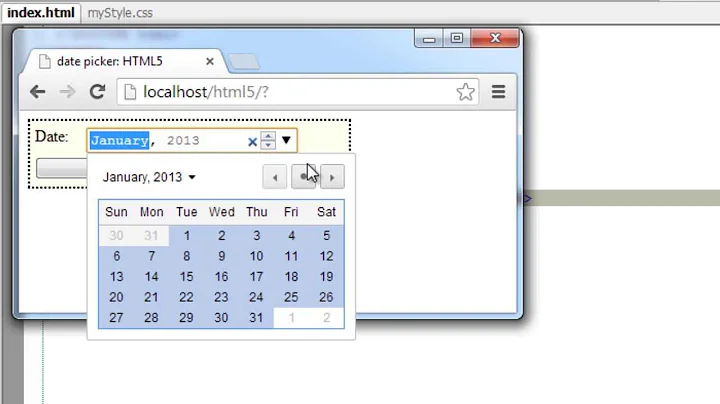 Form Input Type - date time: HTML5