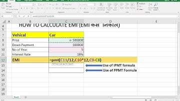 Formula of PMT IPMT PPMT in excel - How to use formula in excel in hindi