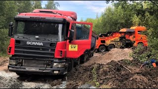 Scania С Груженым Тонаром Закопалась В Грязи В Лесу. Достаем И Тянем На Ремонт - Грузовой Эвакуатор