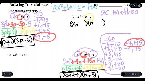 Factoring Trinomials (a greater than 1) Using the ...