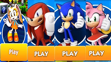 Sonic Dash - Gameplay Walkthrough - Sonic, Amy, Knuckles & Cream