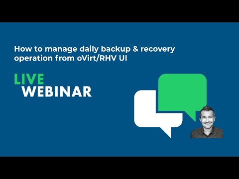 How to manage daily backup & recovery operation from oVirt RHV UI