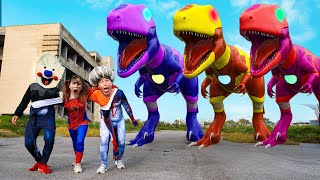 TEAM SPIDER-MAN Rescue Baby Nick From TEAM BAD GUYS Dinosaur Transformation | Scary Teacher 3D IRL