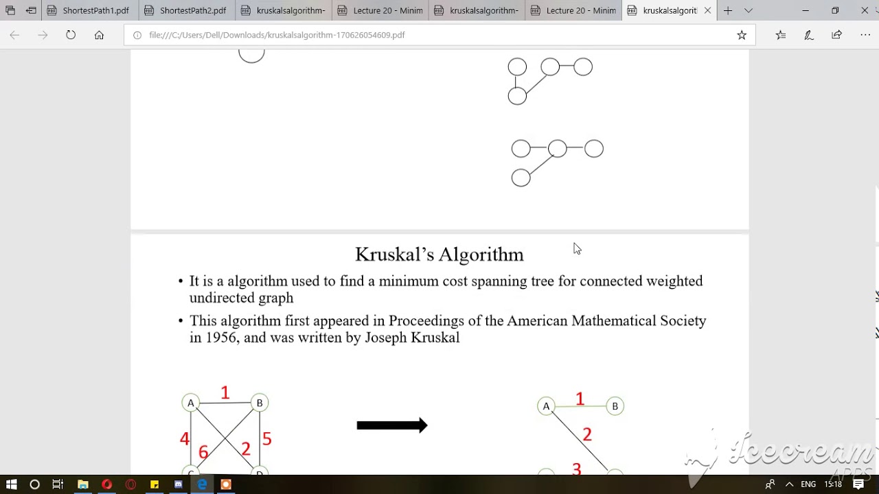 Kruskal Algorithm | Minimum Spanning Tree | Part 1 - YouTube