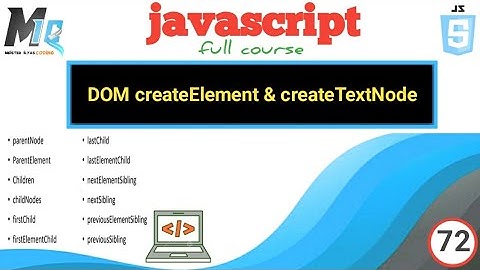 DOM CreateElement , CreateTextNodes & CreateComment Urdu Hindi