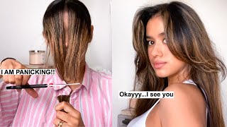 OMG...I GAVE MYSELF CURTAIN BANGS!!! ALMOST BOTCHED MY HAIR..MUST WATCH!! OMG...I GAVE MYSELF CURTAIN BANGS!!! ALMOST BOTCHED MY HAIR..MUST WATCH!!