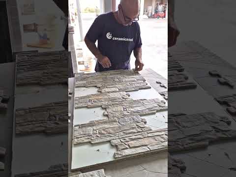 Rivestimento murale finta pietra 3D incastro invisibile in gres porcellanato ceramica antimacchia