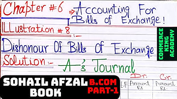 illustration 8 Solution,Dishonour Of Bills Of Exchange,Chapter#6 BOE,Sohail Afzal Book,B.com Part.1