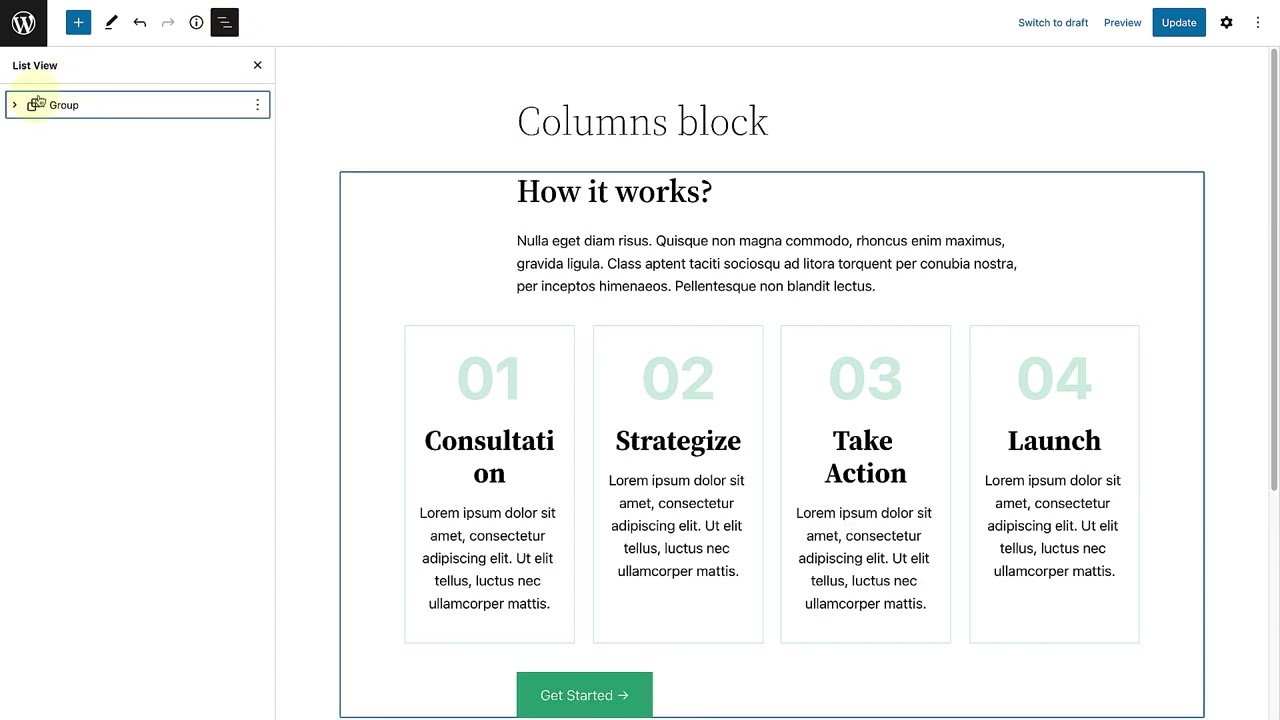 ⁣Designing with the Columns Block