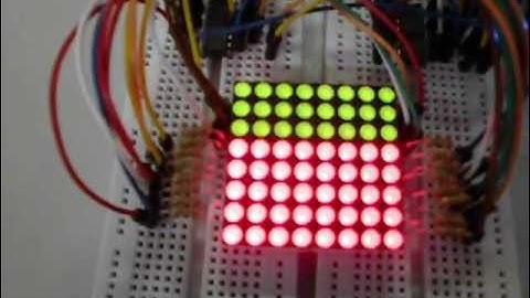 Arduino LED matrix green & red waves
