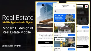 How to make a modern UI design of Real Estate Mobile Application in Figma | Figma Tutorial