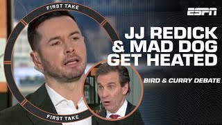 JJ Redick \& Mad Dog's HEATED DEBATE about Larry Bird \& Steph Curry 🍿 | First Take