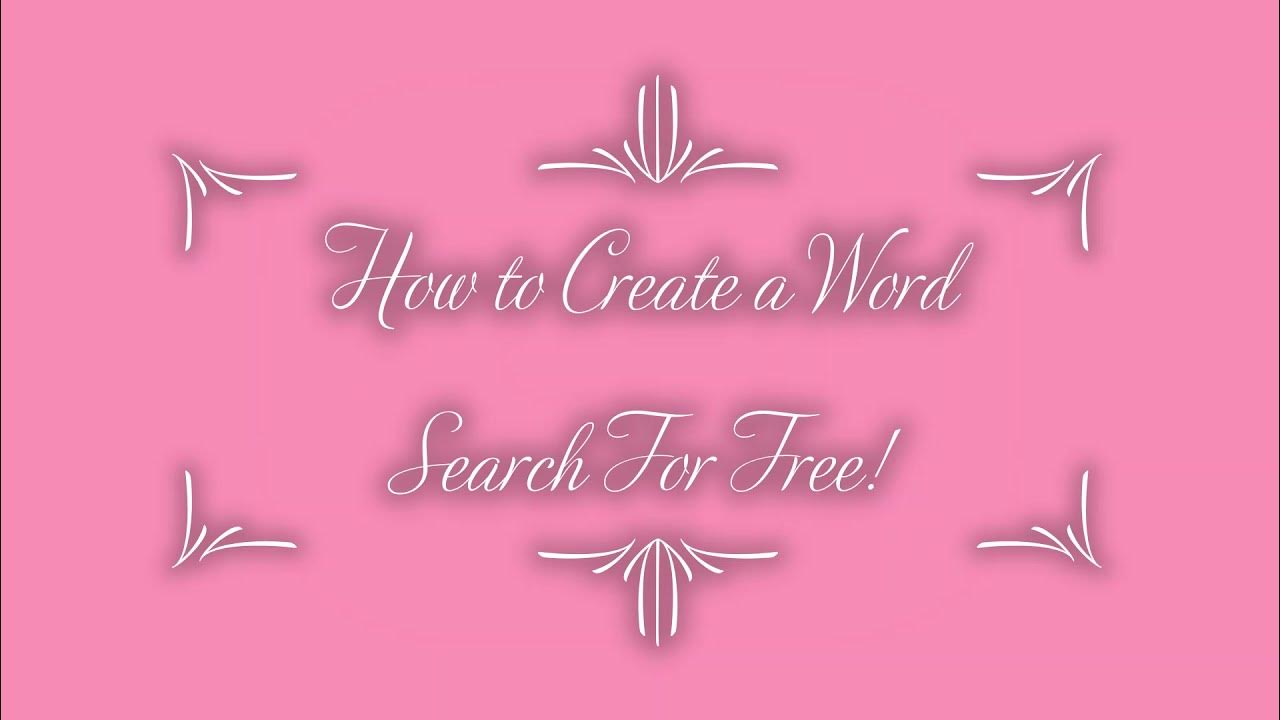 how-to-create-a-word-search-for-free-printable-youtube