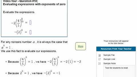 Evaluating expressions with exponents of zero
