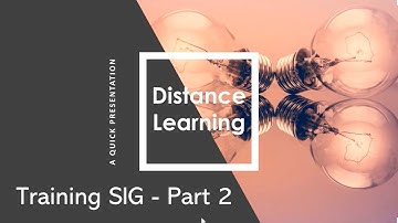 Distance Learning for the ERP Training SIG – Part 2