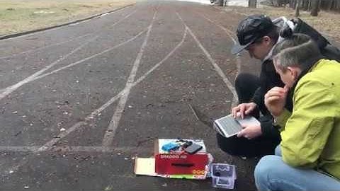Testing a prototype of acoustic direction finding for quadrocopters DFS