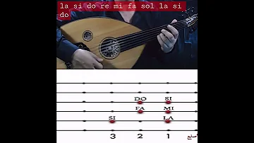 النوتة بالعود مع اماكن الاصابع La Si Do Re Mi Fa Sol La Si Do تعلم عزف النوتات على العود 