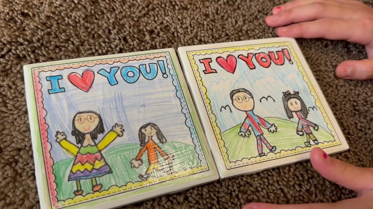 Drawing “I Love You” on Tiles ❤️ | Mother’s & Father’s Day Kids’ Art
