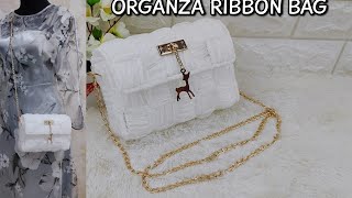 How To Make An Organza Ribbon Bag | Plastic Canvas Bag Tutorial 2021 | Membuat Tas Dari Pita Organdi