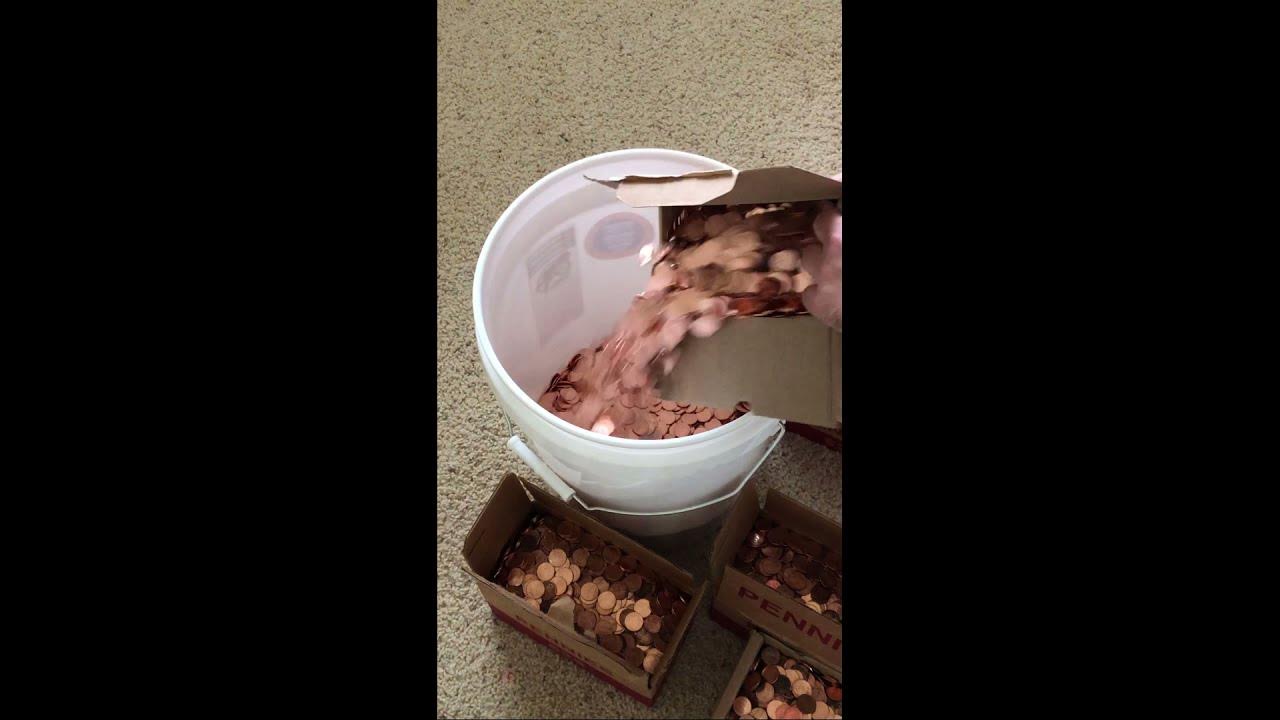 5 Gallon Bucket Of Pennies shorts YouTube