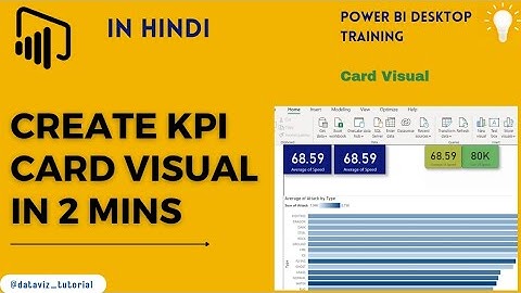 Power BI: How to create Card Visual (In Hindi)   #datavisualization