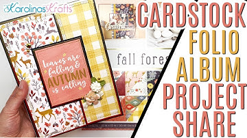 Fall Folio album using Fall Forest by DCWV, Tri fold Folio Mini Album using Cardstock no Chipboard