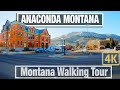 Walking Tour - Anaconda Montana -  4K - City Walks - Virtual Travel Walking Treadmill Walk Scenery