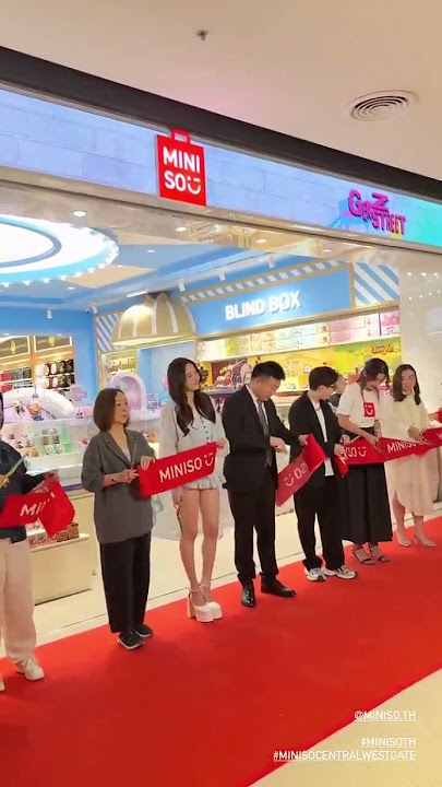 Freen Sarocha attends the ribbon cutting ceremony for the Grand Opening of the MINISO store 🎀🫶🥰 #fyp