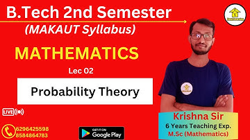 B.Tech 2nd Semester Mathematics | Probability Theory Lec 02 | By Krishna Sir | By E2L |