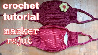 CROCHET || Tutorial Membuat Masker Rajut Mudah Untuk Pemula || Size L Ukuran Dewasa