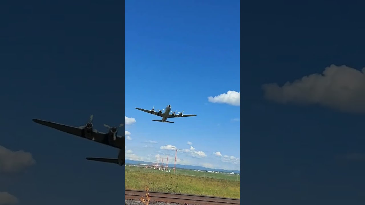 Everts Air Fuel DC 6 N444CE Low Pass At Fairbanks International Airport Alaska Planespotting