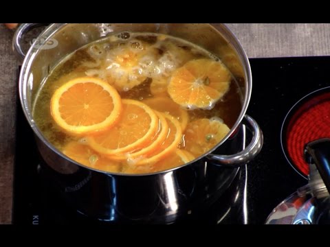 თეთრი ღვინის ცხელი გლინტვეინი მანდარინით