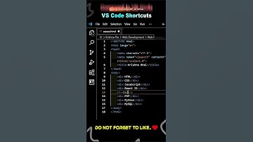Top VS Code Shortcuts for beginners HTML CSS JS #programmingwithkrishna #html #css #js #coding