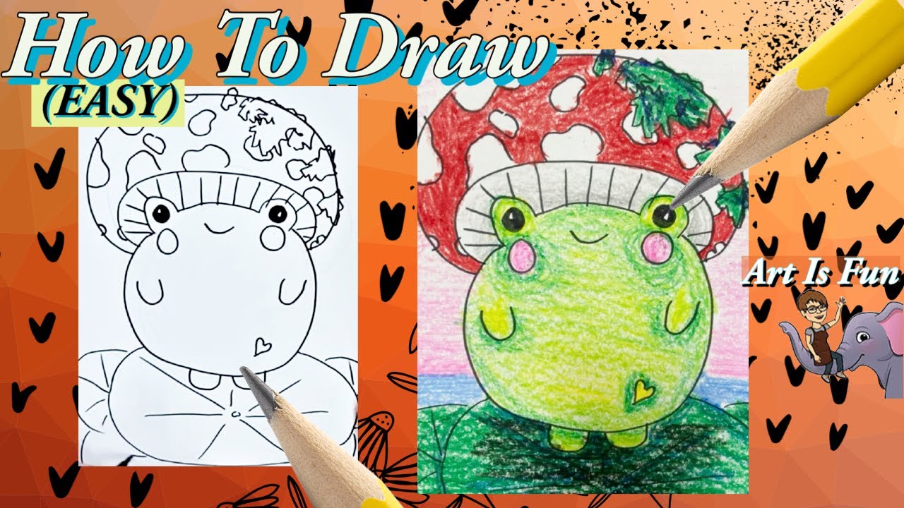 How to Draw A Frog with a Mushroom Cap - YouTube