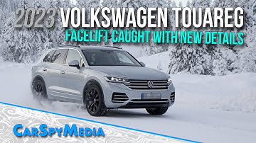 2023 Volkswagen Touareg Facelift Prototype Caught Winter Testing With Updated Front and Rear End