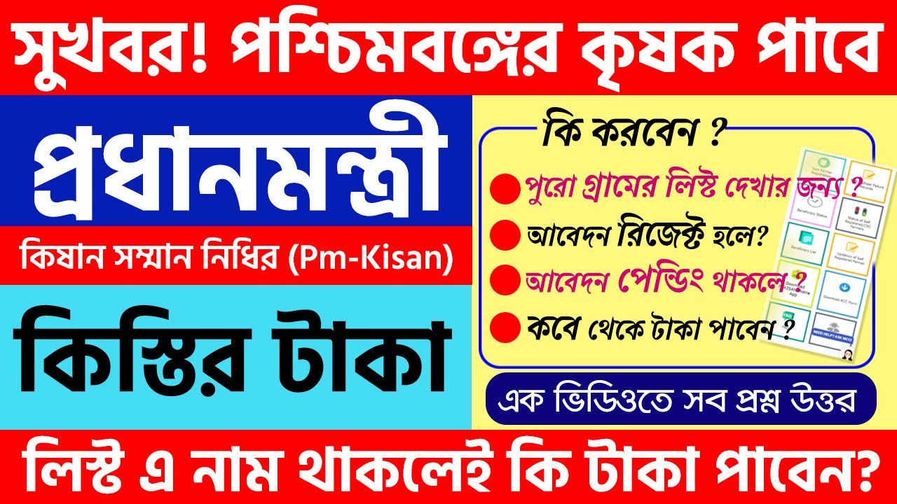 PM-KISAN Samman Nidhi Scheme Beneficiary List In West Bengal | Pm kisan update 2021 news for benefit - YouTube