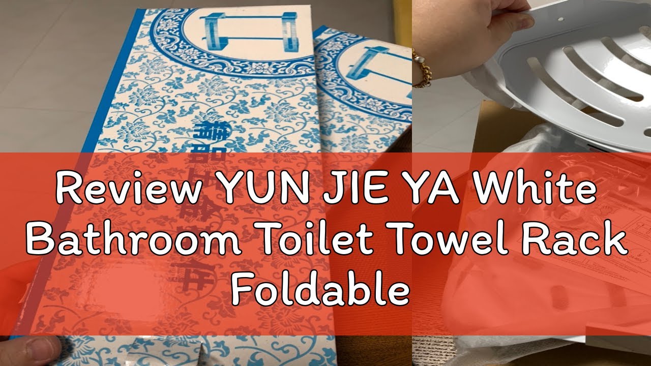 Review YUN JIE YA White Bathroom Toilet Towel Rack Foldable Towel Rack Faucet Glass Rack Single Dou