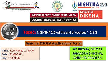 Topic: NISHTHA 2.0 -At the end of courses 1, 2 & 3