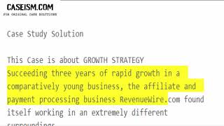RevenueWire.com: Growing in a Competitive Affiliate Industry Case Study Help - Caseism.com
