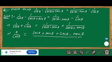Prove that 1/cosθ -1/(secθ+tanθ) = 1/(secθ-tanθ)-1/cosθ. #class11maths #trigonometricfunction 