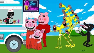 Lined Up Buy Ice Cream - Siren Head Family ,Piggy Family , Cartoon Cat |  GV Studio