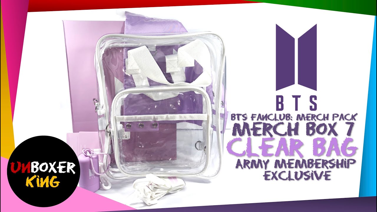 BTS MERCHBOX ♯7 Clear Bag Purple No Trading Cards Official Goods ARMY JPFC  JPN