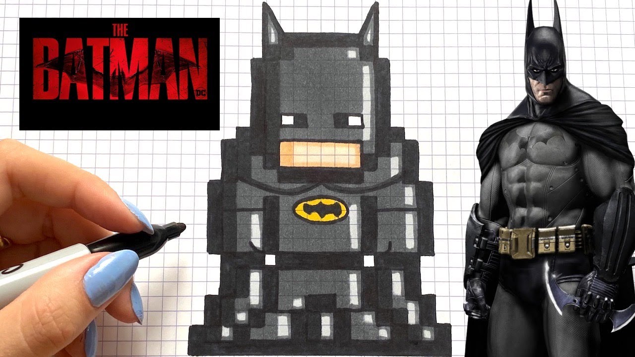 HOW TO DRAW BATMAN PIXEL ART DC - YouTube