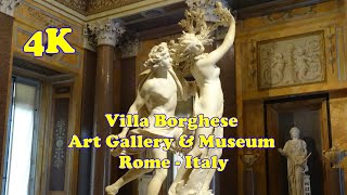 Villa Borghese, Art Gallery & Museum, Rome, Italy  4K