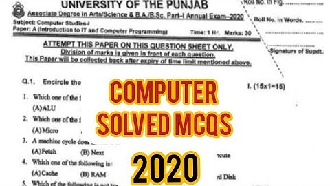 Solved Mcqs 2020 Computer Science || IT and VB solved mcqs