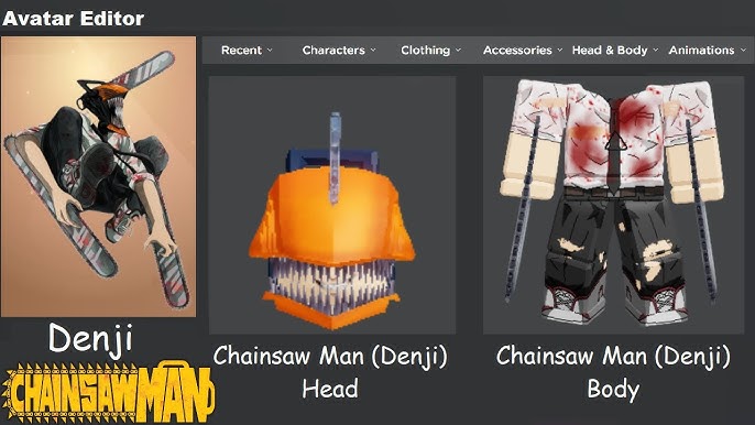 How to Make Denji in Roblox #roblox #robloxoutfits #anime #chainsawman, Denji  Cosplay