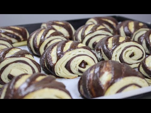 Видео: Невероятные шоколадные булочки из домашнего слоёного теста❤️Идеальное cлоеное дрожжевое тесто