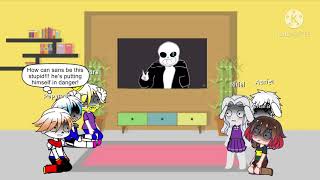 Undertale reacts to: Sans Vs Flowey